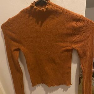 Caramel brown mock neck sweater